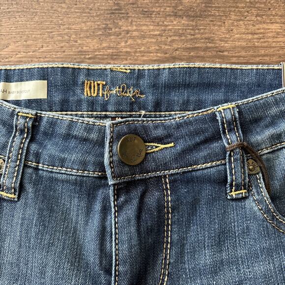 Kut from the Kloth Farrah Baby Bootcut Jeans Womens Sz 4 Mid Rise Medium Wash - Picture 3 of 12